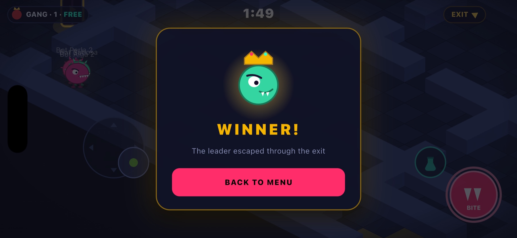 Winner screen