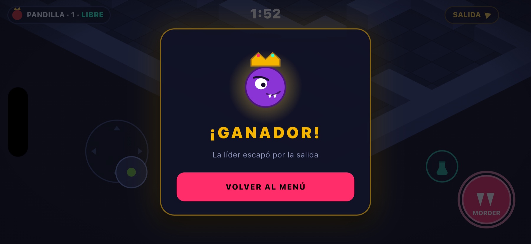 Pantalla de victoria